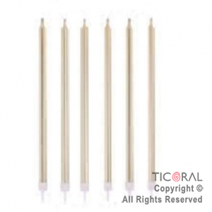 VELA METALIZADA 10,5 CM ROSA GOLD x 6